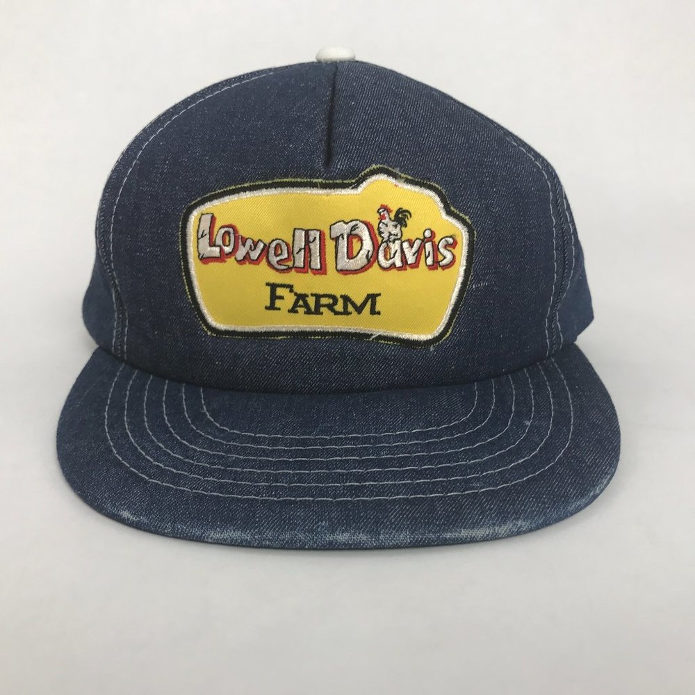 Vintage Lowell Davis Farm Denim Snapback Hat